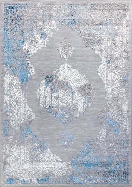 Vintage Orientalischer Teppich Elfenbein/Blau/Grau 200x275 cm AZRA