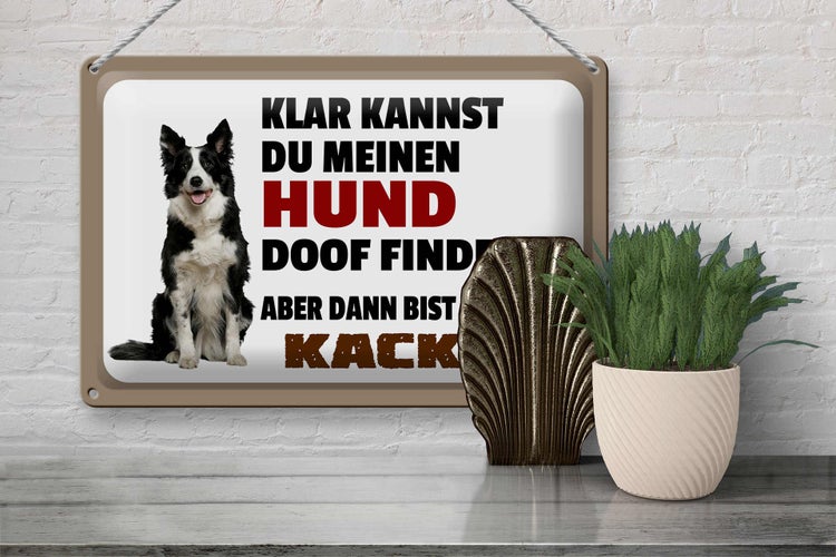 Blechschild Spruch 30x20cm klar kannst du Hund doof finden