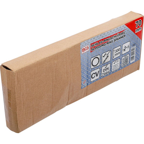 Verpackung eines Schlagringschlüssels mit 70 Millimeter Maulweite