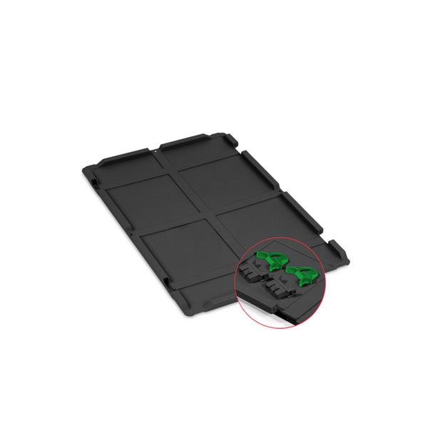 PROREGAL SuperSparSet 5x Eurobox NextGen Color mit Scharnierdeckel und Schiebeschnappverschlüssen, HxBxT 12x40x60cm, 23 Liter, Schwarz, Griffe grün offen, Eurobehälter, Transportbox, Transportbehälter, Stapelbehälter