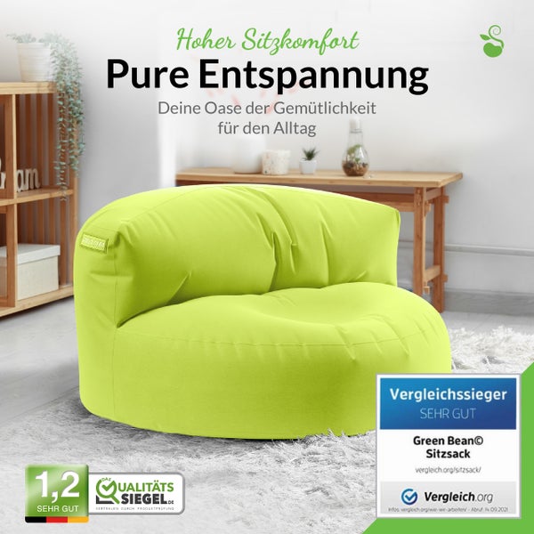 Grüner Sitzsack von Green Bean auf einem Teppich