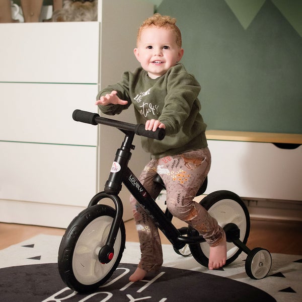 HOMCOM Kinder Laufrad, L85 x B36 x H54 cm, PP, Metall, EVA, Schwarz