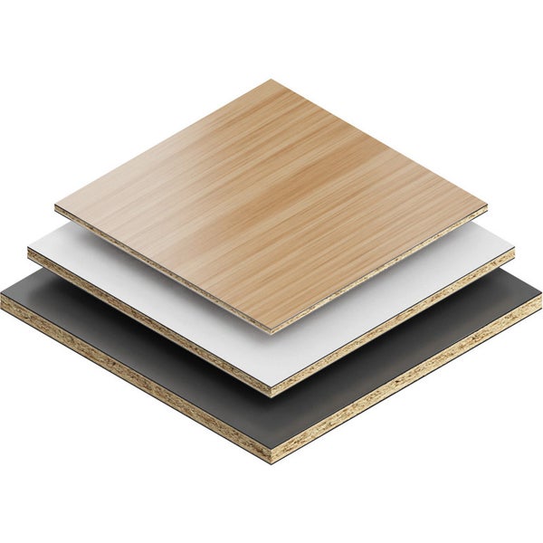 Dekorplatten im Stapel: Holzdekor, Weiss, Schwarz