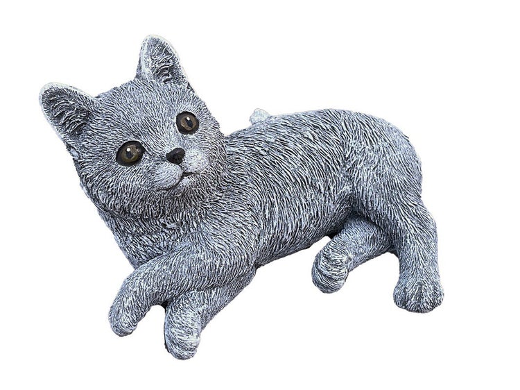 Dekorative Katzenfigur aus Kunststein zur Gestaltung von Garten und Innenbereich