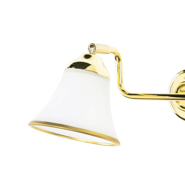 Wandleuchte mit Lampenschirm aus Glas