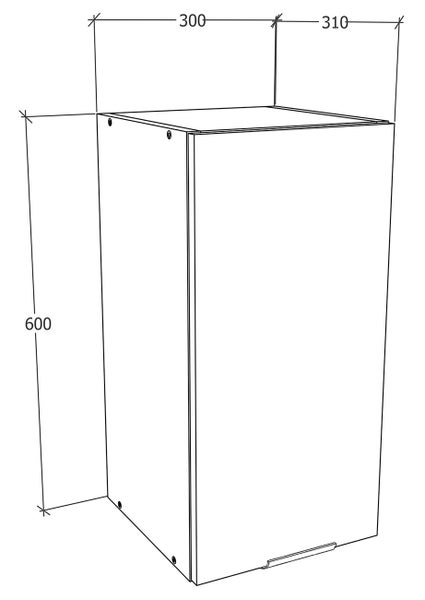Küchenschrank B. 30 cm Hängeschrank Küche Fasola