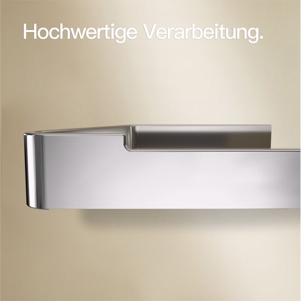 Designfabrik Hamburg Toilettenpapierhalter ohne Bohren Chrom 17cm