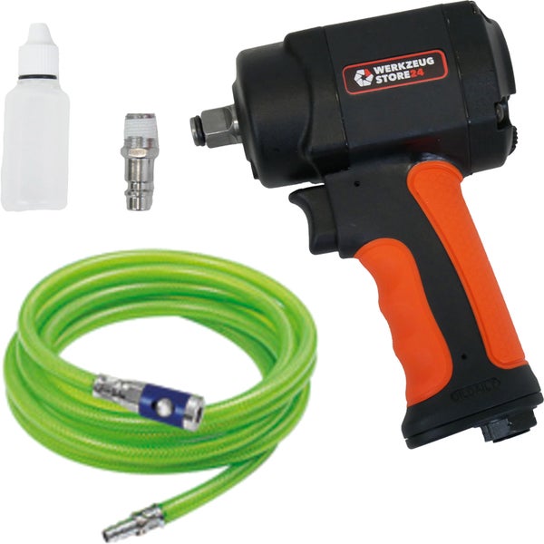 WS24 Druckluft-Schlagschrauber 1/2 mini + PVC-Schlauch leuchtgrün