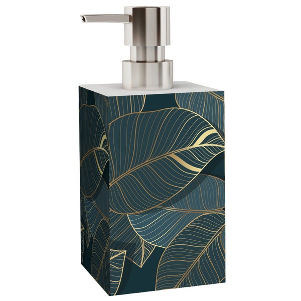Badezimmer Set Seifenspender + WC-Bürste Monstera
