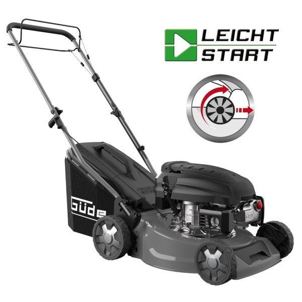 GÜDE Benzin-Rasenmäher Eco Wheeler 415 R | 3in1 mit Radantrieb, 42 cm Schnittbreite, 3 PS, Mulchfunktion, Leichtstart, Stahlgehäuse