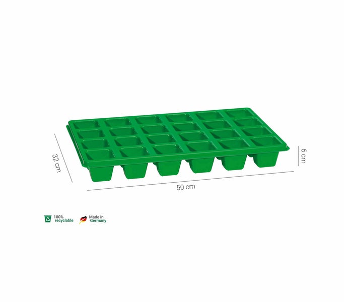 Romberg Topfplatte mit 24 Töpfen 6 cm quadratisch zum Pikieren und Anzucht für Stecklinge perfekt für Gartenliebhaber