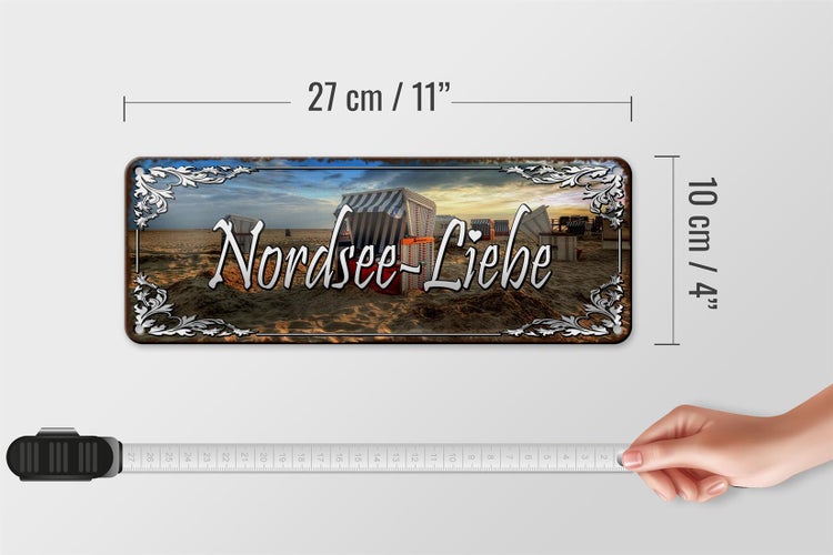 Blechschild Spruch 27x10cm Nordsee - Liebe Dekoration
