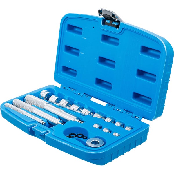 Werkzeugsatz in einem blauen Koffer