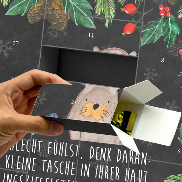 Mr. & Mrs. Panda Befüllbarer Adventskalender Otter Stein - Schwarz