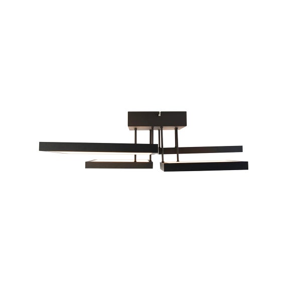 Moderne Deckenleuchte mit geometrischen Formen und LED-Beleuchtung.