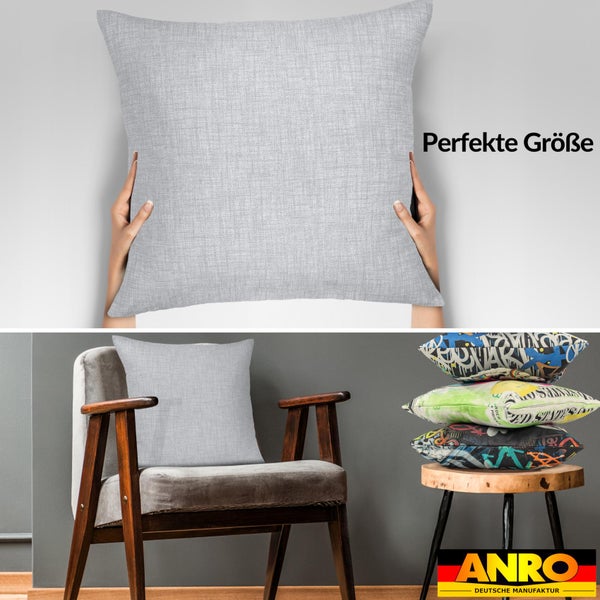 Kissenhülle Leinenoptik 60x60cm ohne Füllung Weißgrau