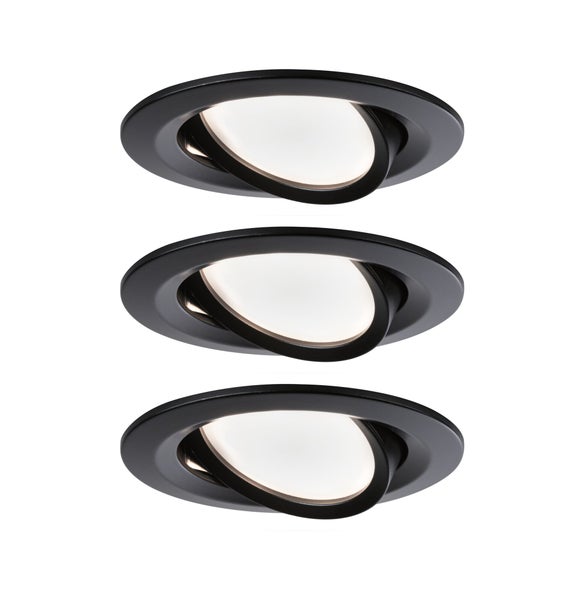 LED Einbauleuchte Nova Coin 3x6W 3x470lm 230V 2700K Schwarz matt