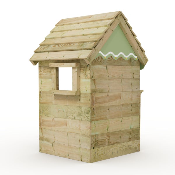 WICKEY Kinder Spielhaus Cottage mit Holzdach und Fenster - pastellpink