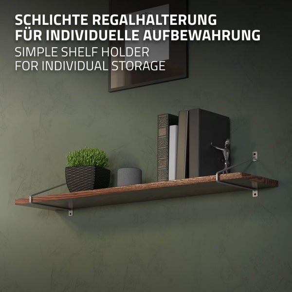 ML-Design 8 Stück Regalhalterung, 265 mm, Silber, aus Stahl, Haarnadel Regalhalterungen, Schwebe Regalwinkel, Hairpin Wandhalterung, Regalträger für Wandmontage, Industrielle Wandregal, Wandkonsole