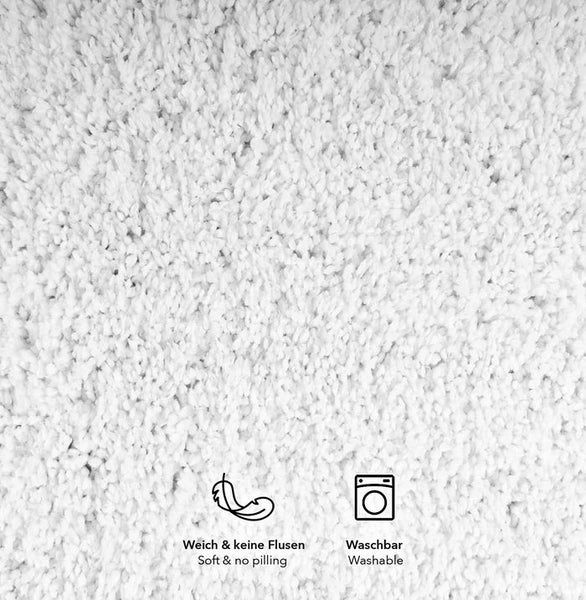 FLOORDIREKT Badematte Sky Soft - Reckteckig - Rutschhemmende Rückseite - Weiß - 50 x 60 cm
