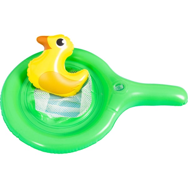 Aufblasbarer Kescher für Kinder mit einer aufblasbaren Ente als Spielzeug.