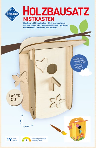 PEBARO 878L - Holzbausatz Nistkasten, Laser cut Bastelset