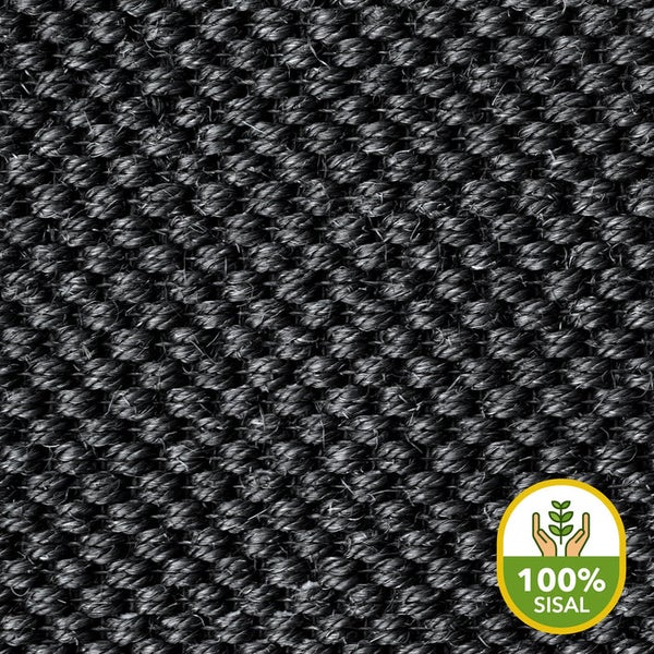 FLOORDIREKT Sisal-Teppich Tiger-Eye - aus 100% Sisal - mit Brodüre - Grau - 160 x 230 cm
