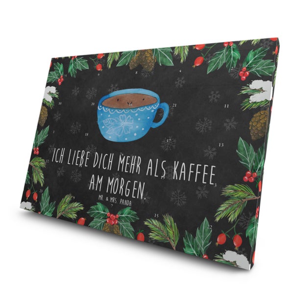 Mr. & Mrs. Panda Tee Adventskalender Kaffee Tasse - Schwarz