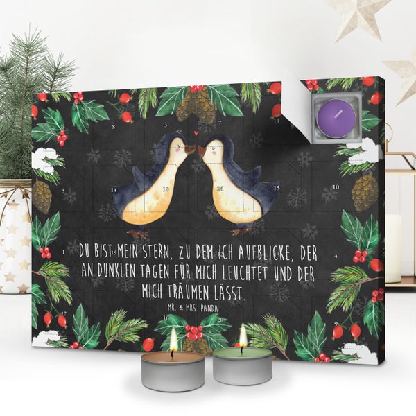 Mr. & Mrs. Panda Duftkerzen Adventskalender Pinguin Liebe - Schwarz