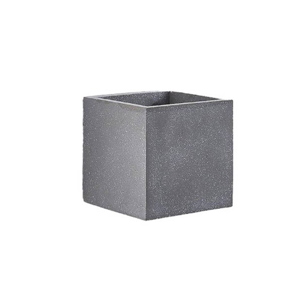 Quadratischer Pflanzkübel in Steinoptik, Grau