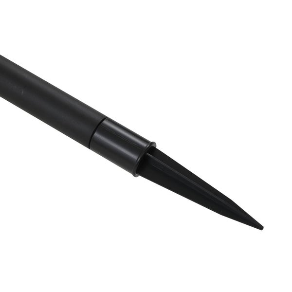 Schwarzer Erdspieß aus Kunststoff für Gartenleuchten.