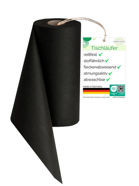 Sensalux NATURE Tischläufer - 0,5m x 25m Kohleschwarz