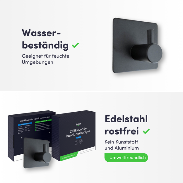 Selbstklebende Handtuchhaken aus Edelstahl im Karton