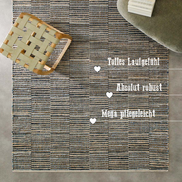 Handwebteppich Denim Blau Denim Blues WECONhome 160x230 cm