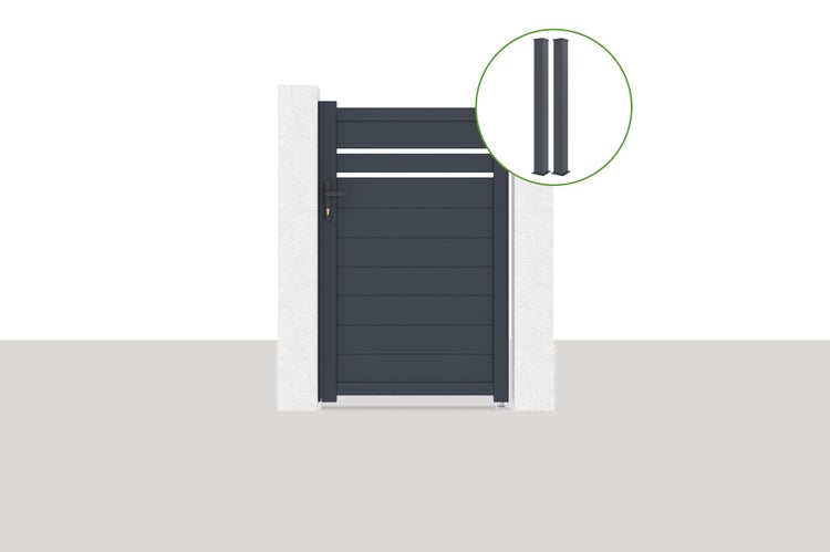 Gartentor aus Aluminium mit Pfosten