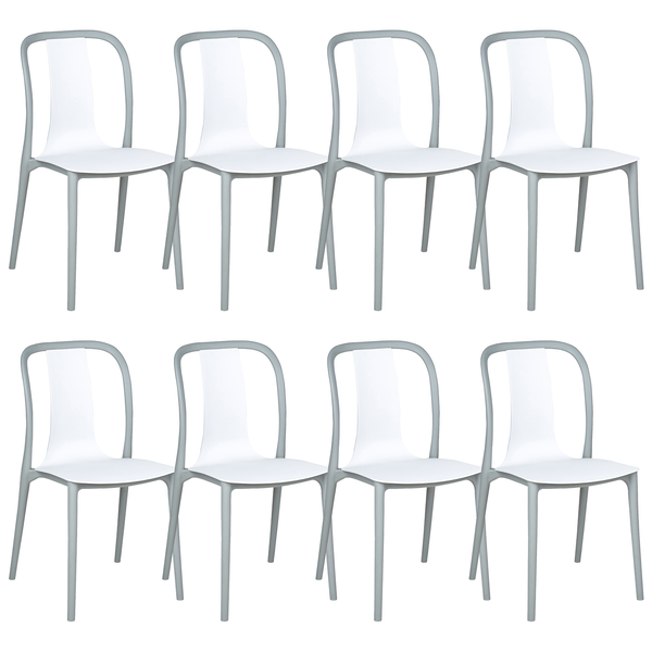 Gartenstuhl 8er Set SPEZIA Weiß