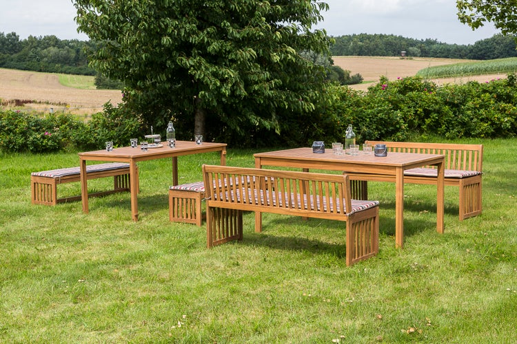 Hawaii Gartenmöbelset, 2 Bänke, 2 Tische, ineinander verstaubar