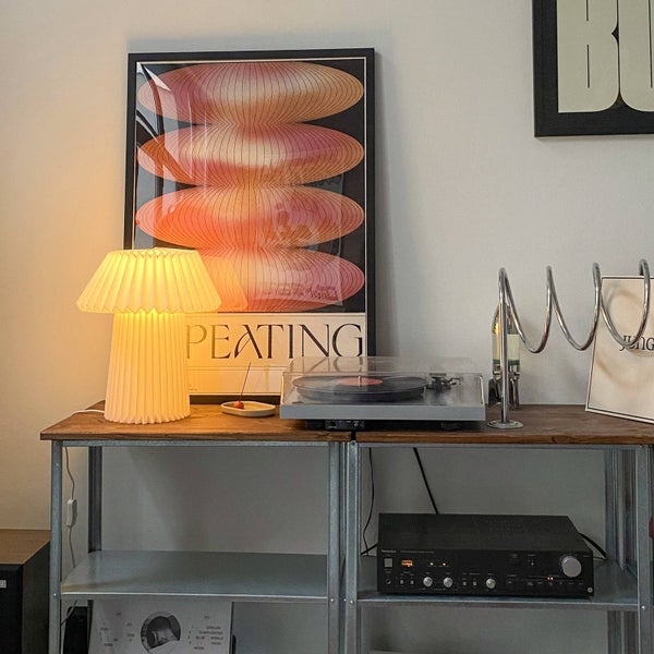 Lindby Tischlampe Magali in Weiß aus Papier (1 flammig, E14) - Tischleuchte Schreibtischlampe Nachttischlampe Wohnzimmerleuchte