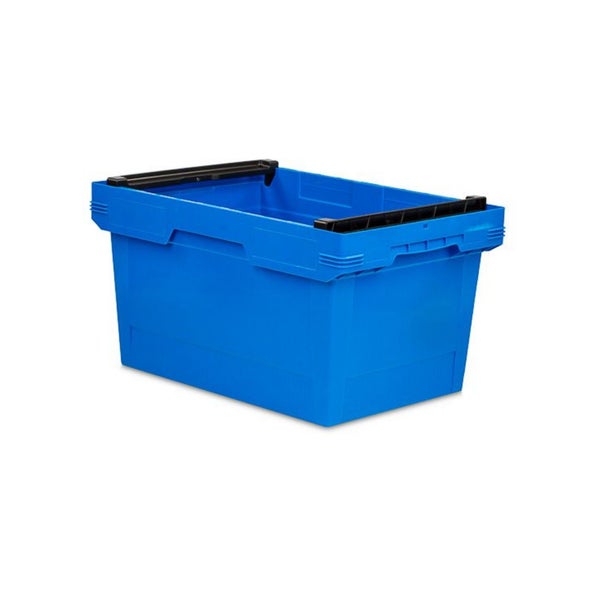 PROREGAL SparSet 10x Conical Mehrweg-Stapelbehälter mit Stapelbügel Blau HxBxT 32,3 x 40 x 60 cm 58 Liter Lagerbox Eurobox Transportbox