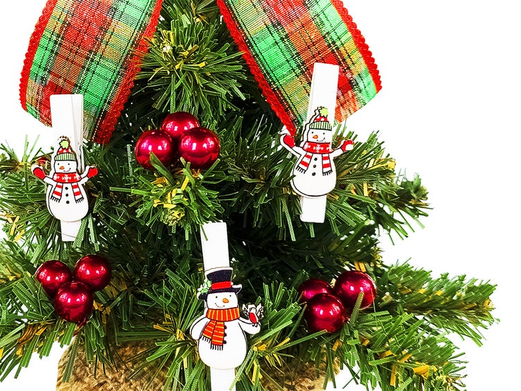 Geschmückter künstlicher Weihnachtsbaum mit 26 Ornamenten TINY 7 im Topf 25 cm