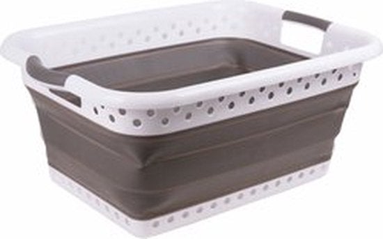 Zusammenklappbarer Wäschekorb aus Kunststoff mit Griffen