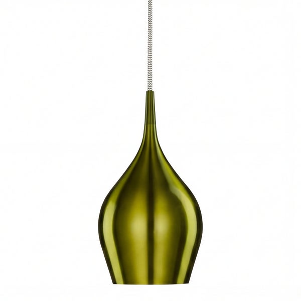 Hängelampe im Tropfen-Design mit Textilkabel