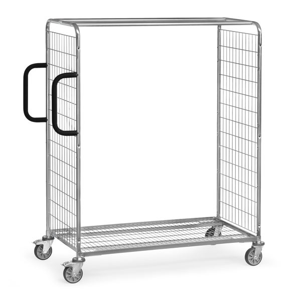 Rollwagen aus Metall mit Griffen und Rollen
