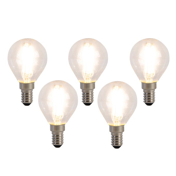 5er Set E14 LED Filament Glühbirnen P45 4W 470lm 2700K