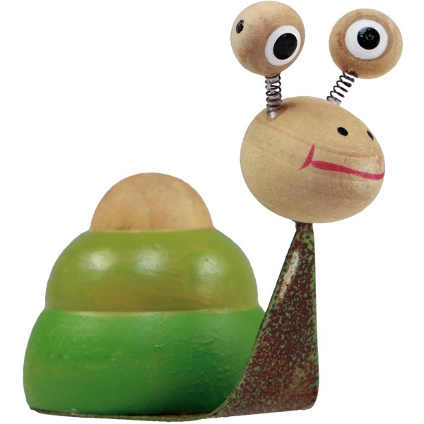 Dekorative Schnecke aus Holz und Metall