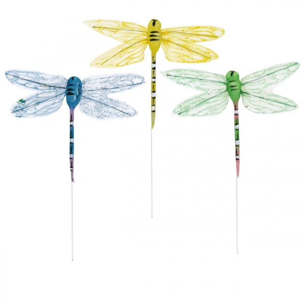 Dekorative Libellen für den Garten, aus Kunststoff, auf Metallstab