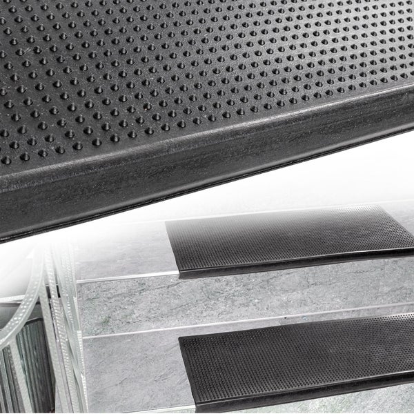 Stufenmatte aus Gummi Treppenschutz Stufenschutz 25x77cm Pins Schwarz