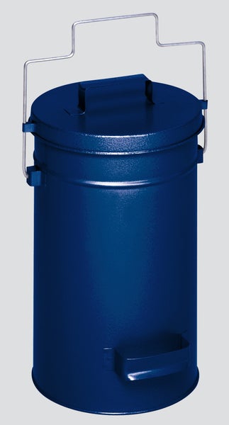 PROREGAL Robuster Sicherheitsbehälter Mit Deckel Tragebügel HxBxT 38 x 27 x 27 cm Verzinkter Stahl Blau