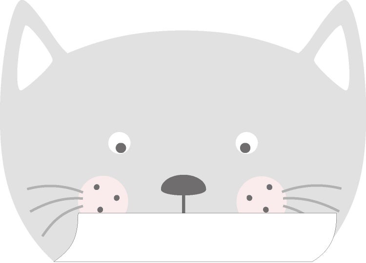 Dekorationselement Katzenkopf mit leerem Textfeld