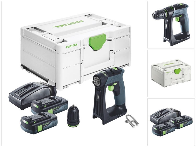 Festool CXS 18 Akku Bohrschrauber 18 V 40 Nm Brushless + 2x Akku 3,0 Ah + Ladegerät + Systainer